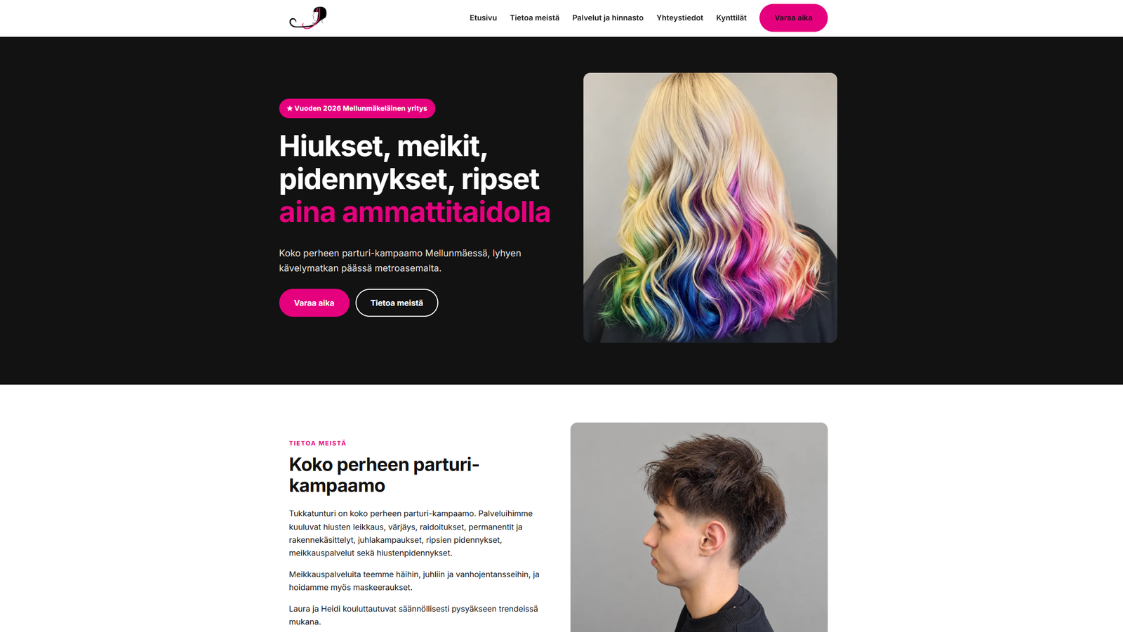 Tukkatunturin sivuston etusivu